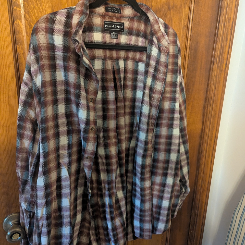 2XL Red Flannel Shirt Preswick & Moore